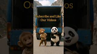 Monkey and Panda Story #11 | #Shorts #Bandar #Monkey #Panda #funny #aivideo #cartoon #kidsstory  #ai