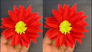 How to make flower with paper// Simple Flowers making with paper / DIY paper flowers making tutorial