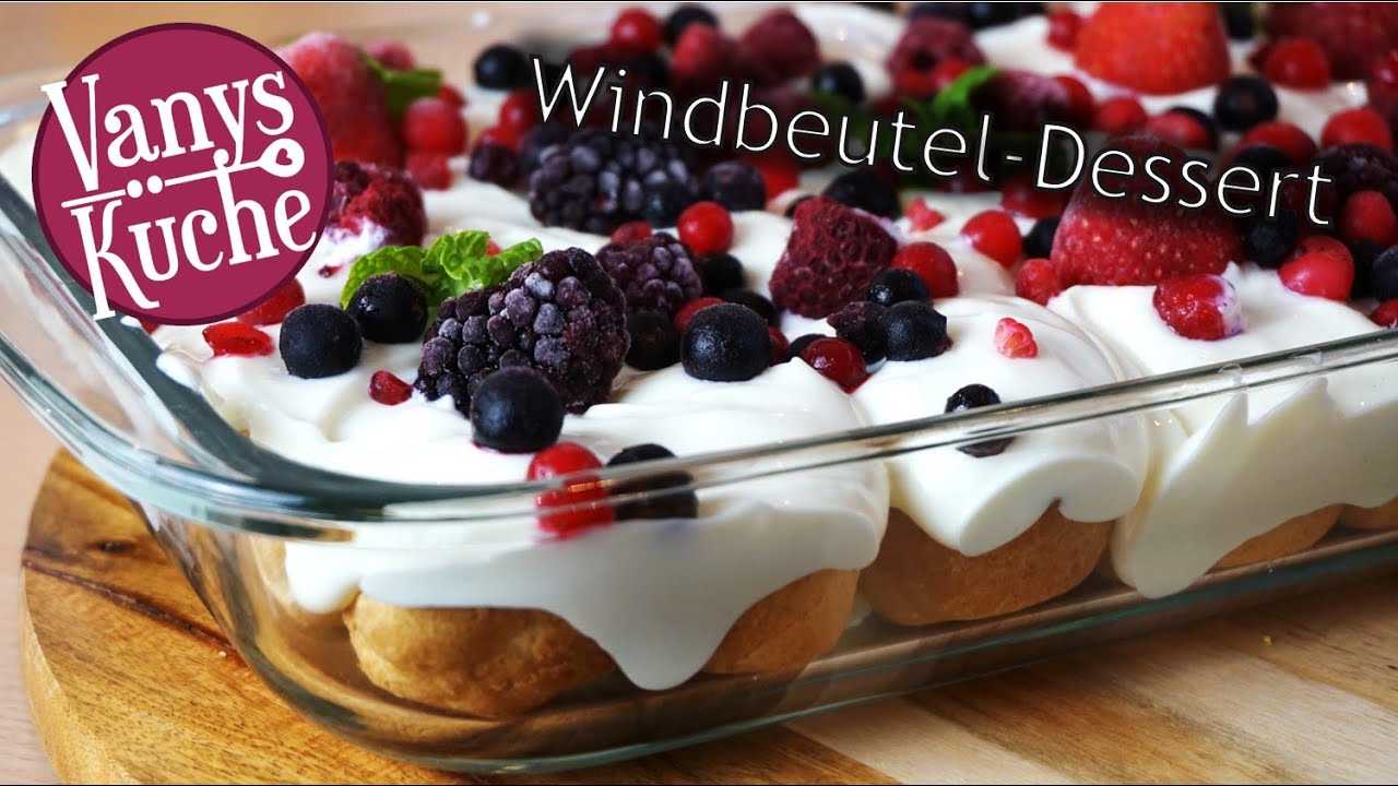 Windbeutel-Dessert (schnelles und einfaches Rezept) - YouTube