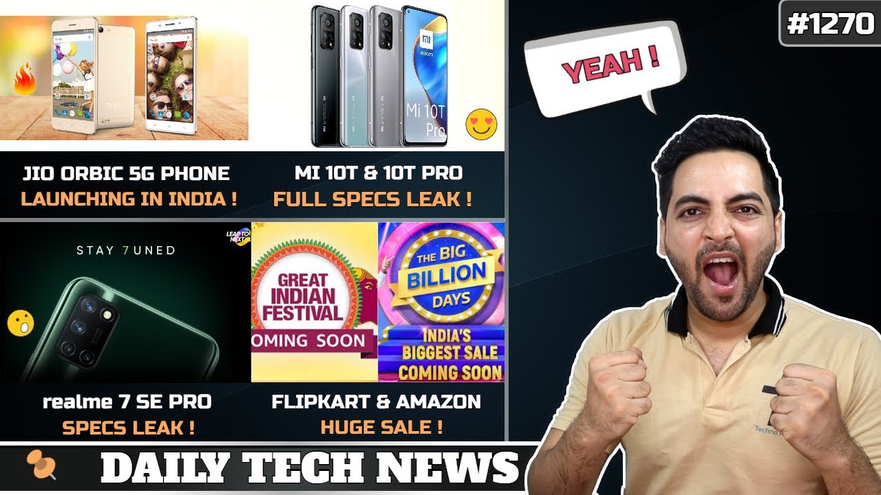 Jio Orbic 5G Phone Launch Under 5k🔥,Flipkart & Amazon Big Sale😍,realme 7 SE Pro Specs,Mi 10T #1270