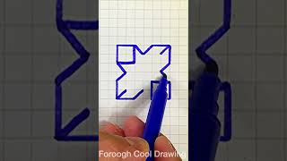 3D Illusion Drawing on Graph Paper ✍🏻 #shorts #shortvideos #3d #3ddrawing #geometricpattern