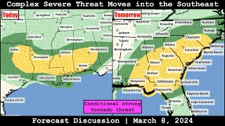 Forecast Discussion - March 8, 2024 - Complex Severe Threat Moves into the Southeast