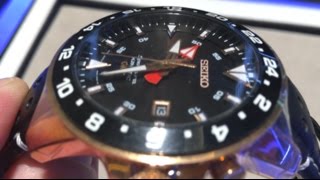 SEIKO ROSE GOLD GMT KINETIC SPORTURA SUN028P1 - YouTube