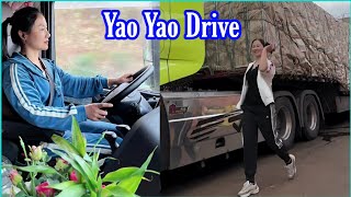 Female Trailer Truck Driver And Other Beverage Transportation Journey