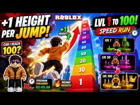 I Reached LEVEL 100 in +1 HEIGHT PER JUMP... 😱 (SPEEDRUN) | Roblox