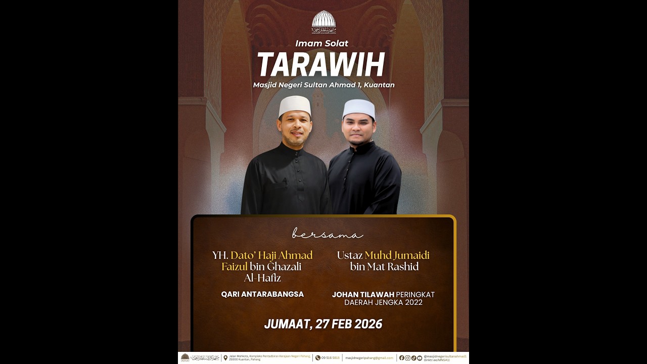 Solat Sunat Tarawih 10 Ramadan 1447H
