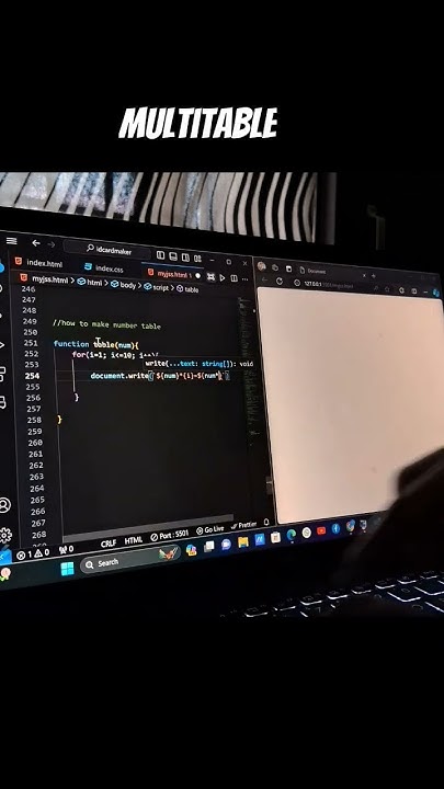 Multiplication table using Javascript #javascript - YouTube