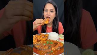 Seafood Mukbang JUICY Spicy Fish Curry & Jumbo Prawns Platter! 🐟🍤 #shorts #asmreating #mukbang