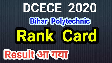 Bihar Polytechnic Result DCECE 2020 Result