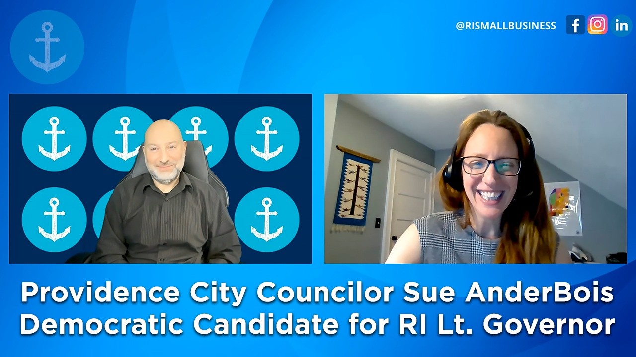 David Dadekian of Eat Drink RI with Providence City Councilor Sue AnderBois, Democratic candidate for Rhode Island Lieutenant Governor