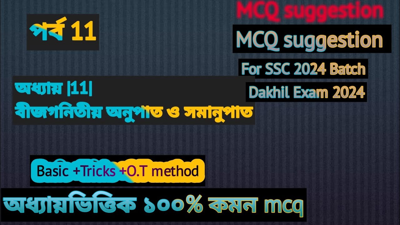 Ssc 2024 Chemistry Cq & Mcq Question Suggestion  