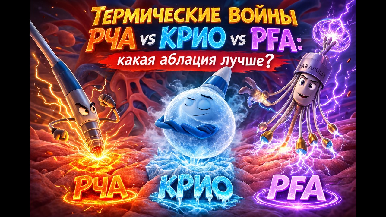 Сравнение методов аблации сердца: РЧА, криоаблация и PFA — какой метод лучше?