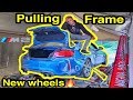 Pulling The FRAME on My Cheap Auction BMW m2! NEW WHEELS + BURNOUT
