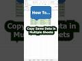 How to copy same data in multiple sheets | Advance Excel Tricks💥#excelshorts #exceltricks