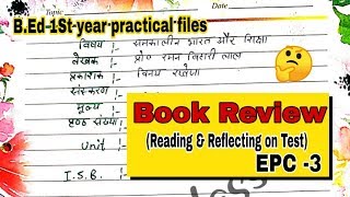 Book Review file B.Ed 1st year file