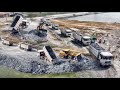 N.22: Adding More Stones Truck To Solve The Land Sink Problem With Wheel Loader Pushing Stones