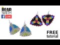 BEADSMITH FB LIVE: Triad Earring FREE TUTORIAL (Peyote Stitch, Cymbal Metal Elements, Seed Beads)