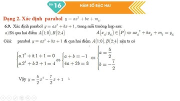 Bài 16  Hàm số bậc hai