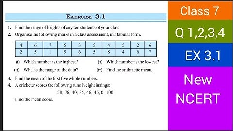 Class 7 Maths | Q 1,2,3,4 | Ex 3.1 Chapter 3 Data Handling | New NCERT