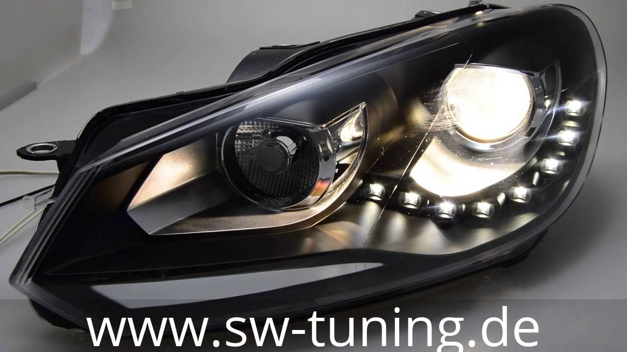 ORIGINAL Sonar Scheinwerfer schwarz für VW Golf 6 VI 08-12 LED DRL