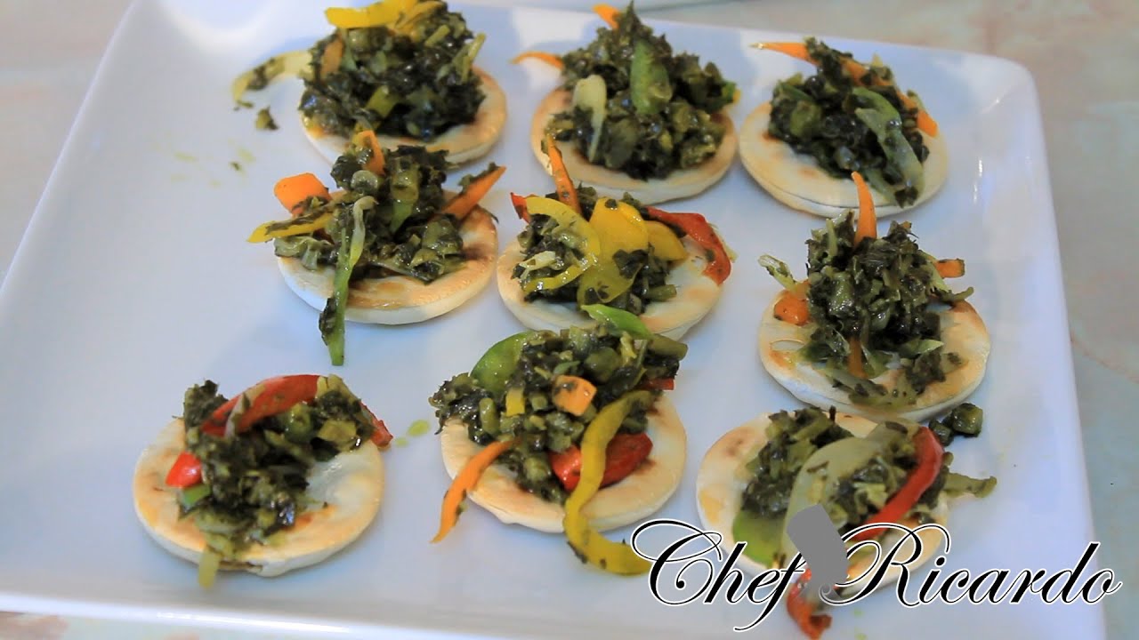 Steam Callaloo Served Water Crackers | Recipes By Chef Ricardo | Chef Ricardo Cooking
