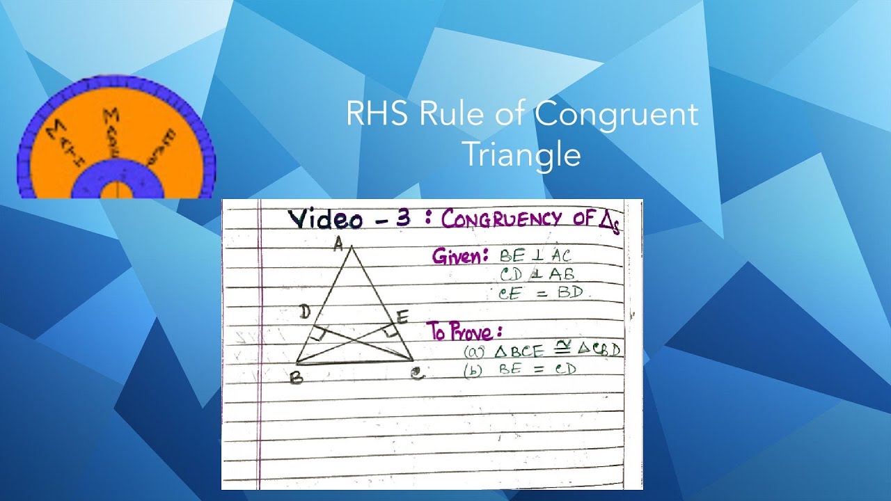 RHS Rule of Congruent Triangle | Video 3 | Math Made Easy! - YouTube