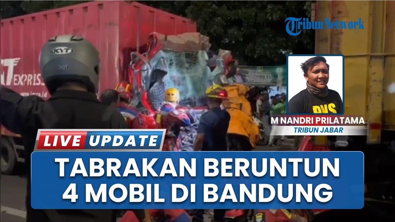 Tabrakan Beruntun 4 Mobil & Truk di Buahbatu gegara Microsleep, Pengemudi Terjebak di Balik Kemudi