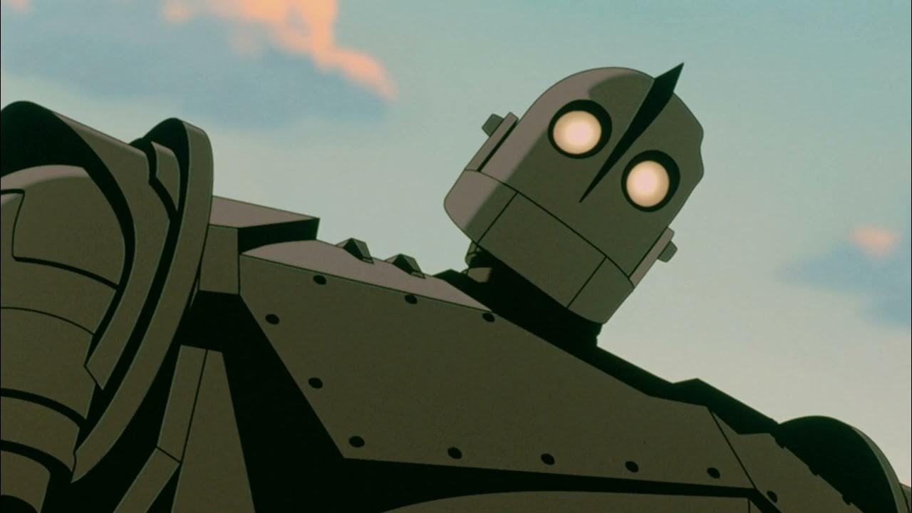Iron Giant's robot staring at a camera slightly confused