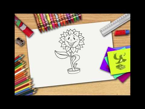 Video: Kā Uzzīmēt Saulespuķu
