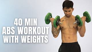 40 MIN DUMBBELL ABS WORKOUT 💪 Intense Core HIIT With Weights (At Home Strong Abs)