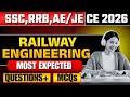 SSC JE, RRB JE, STATE AE/JE EXAMS || Railway Engineering MCQS Most Expected #jkssbje