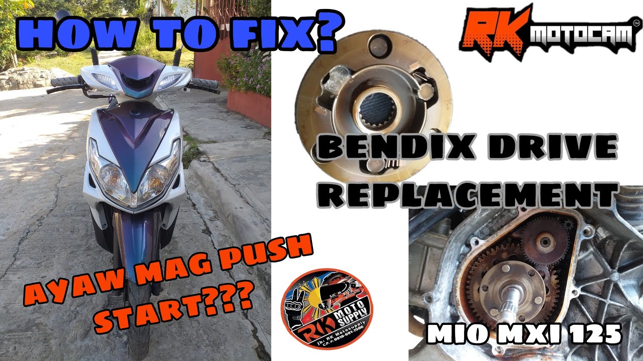 Yamaha Mio MXI 125 BENDIX DRIVE REPLACEMENT AYAW gumana ng push start Maingay na sidings