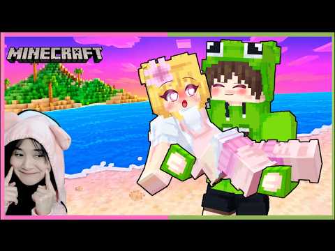 Aku dan Popo Terdampar bersama di Pulau Terpencil (Minecraft)