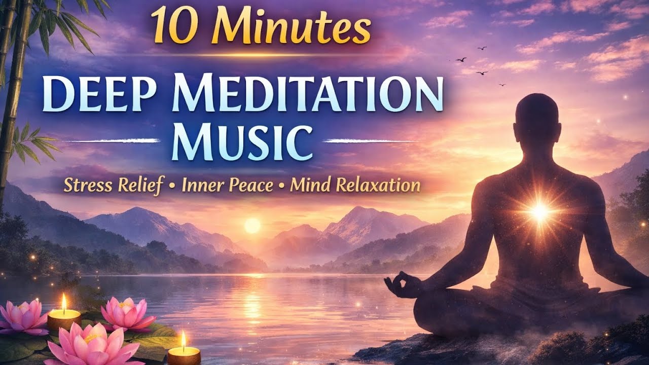 10 Minutes Deep Meditation Music 🌿 | Stress Relief, Inner Peace & Mind ...