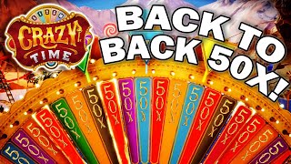 WE HIT A BACK TO BACK 50x ON Crazy Time!