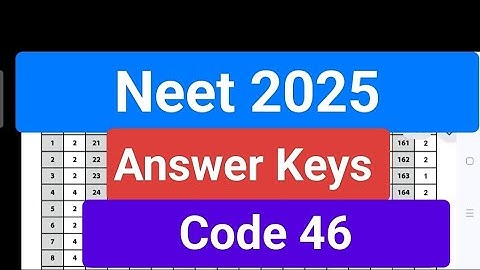 Neet 2025 Answer keys Code 46