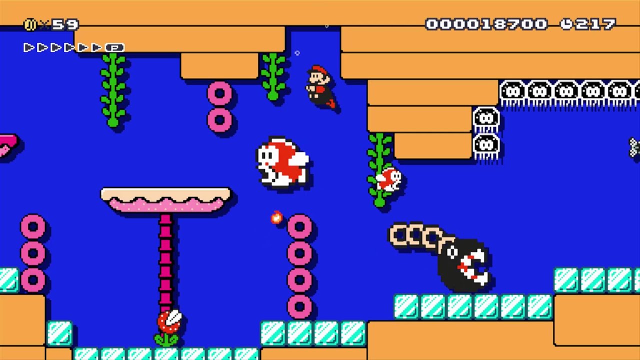 Super Mario Maker - ~Sunken Castle (CP) *Checkpoints* 60fps - YouTube