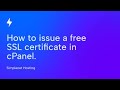 How to issue a free SSL certificate in cPanel | Easy Step-by-stepTutorial