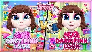 My Talking Angela 2 - Baby Pink Look VS Dark Pink Look! 💖 | Which Outfit is Best? screenshot 2