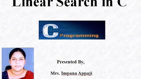 Linear Search using C language