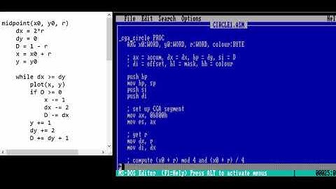 CGA Graphics Programming: Midpoint Circle Algorithm (first octant)