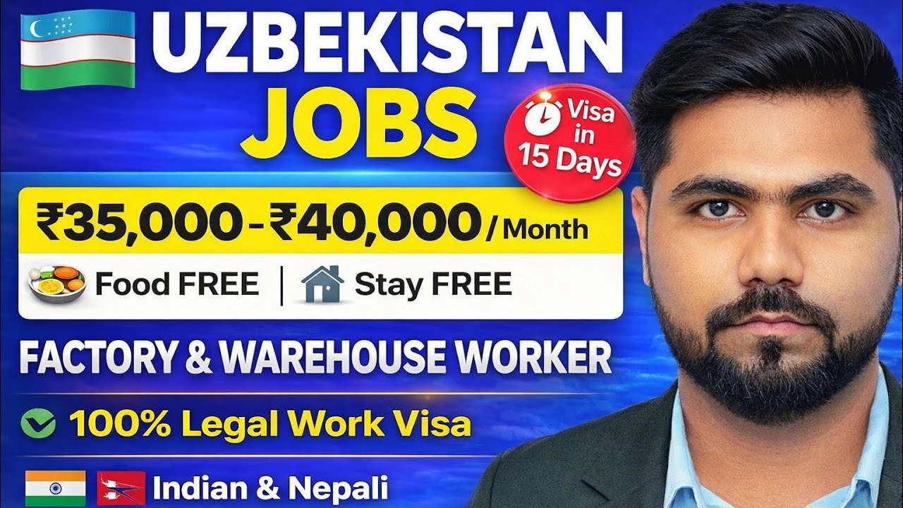 Uzbekistan Jobs 2026 | Factory & Warehouse Work | ₹35,000–₹40,000 Salary | B2 Visa | Factory jobs 