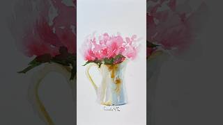 Loose watercolor peony tutorial #watercolor #artdaily #painting