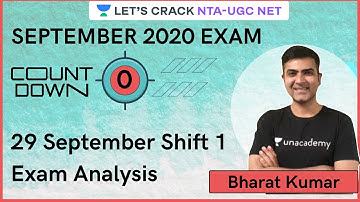 29 September Shift 1 Exam Analysis | NTA UGC NET | Kumar Bharat