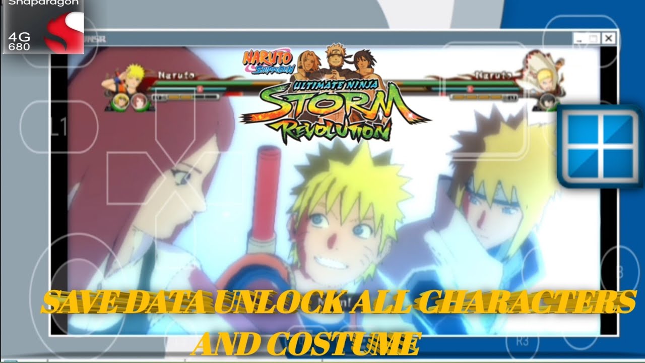 WINLATOR  11/GAMEPLAY  NARUTO STORM REVOLUTION  UNLOCK ALL CHARACTE ON (PC) SANPDRAGON 680/4GB RAM 