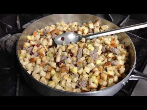 Sausage Stuffing with Cranberries and Apples Recipe by Chef Pat Marone