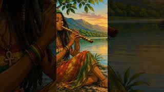 🌿🎶 Mystical Rasta Woman Playing Flute by the River | Relaxing Reggae Meditation & Nature Sounds 🌊