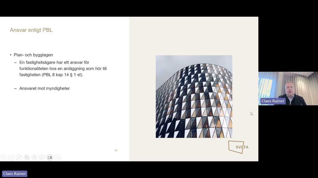 Svefa Webbinarium - Fastighetsägarens ansvar, vad ligger på er och vad kan ni delegera