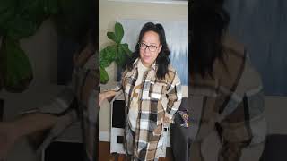 Cozy fall plaid shirt jacket#fallfashion #plaidjacket #jacketstyle #autumnstyle
