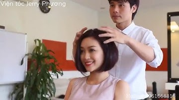 Tóc Uốn Cúp Ngang Vai Bồng Bềnh Trẻ Trung Hoàn Hảo| Viện Tóc Jerry Phương